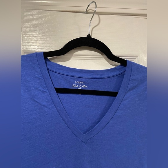 NWOT J. Crew Size XS Blue Slub Tee Shirt V Neck Short Sleeve Lightweight - Picture 5 of 12